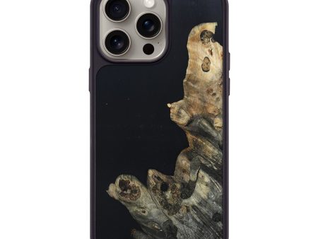 iPhone 15 Pro Max Wood+Resin Phone Case - Joy (Pure Black, 670393) For Cheap