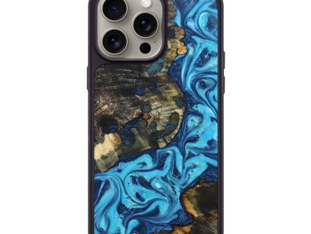 iPhone 15 Pro Max Wood+Resin Phone Case - Corbin (Blue, 669397) Discount