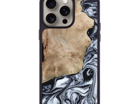 iPhone 15 Pro Max Wood+Resin Phone Case - Drew (Black & White, 667647) Online Hot Sale