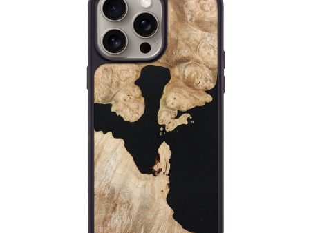 iPhone 15 Pro Max Wood+Resin Phone Case - Sean (Pure Black, 666639) Sale