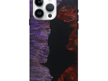 iPhone 15 Pro Max Wood+Resin Live Edge Phone Case - Shanice (Pure Black, 671437) Online Hot Sale