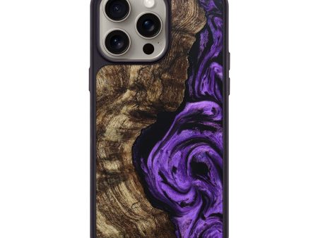 iPhone 15 Pro Max Wood+Resin Phone Case - Carroll (Purple, 667503) Fashion