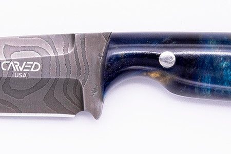 Carved Damascus Field Knife #20668 Online now