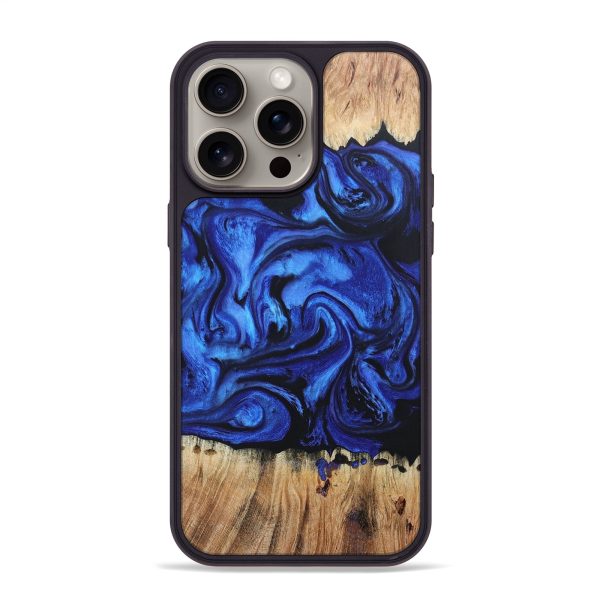 iPhone 15 Pro Max Wood+Resin Phone Case - Sharyn (Blue, 668480) Online