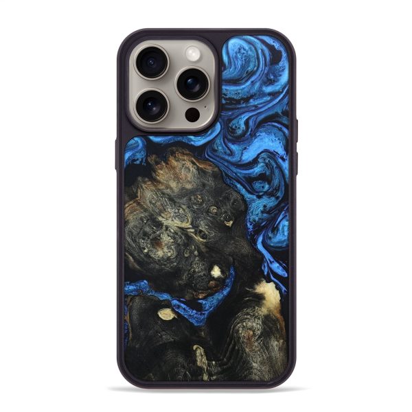 iPhone 15 Pro Max Wood+Resin Phone Case - Tamra (Blue, 669381) Online