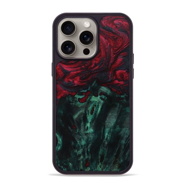 iPhone 15 Pro Max Wood+Resin Phone Case - Cadence (Red, 667526) Online now