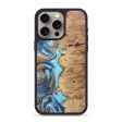 iPhone 15 Pro Max Wood+Resin Phone Case - Ashlyn (Teal & Gold, 671573) Hot on Sale