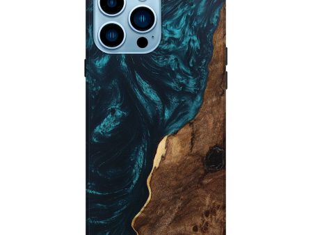 iPhone 14 Pro Max Wood+Resin Live Edge Phone Case - Callie (Green, 669252) Hot on Sale