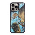 iPhone 15 Pro Max Wood+Resin Phone Case - Kathryn (Teal & Gold, 671345) Fashion