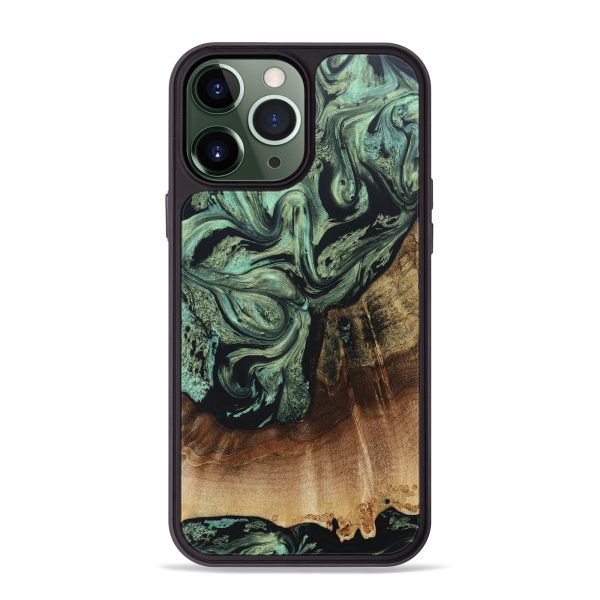 iPhone 13 Pro Max Wood+Resin Phone Case - Randall (Green, 667920) Online