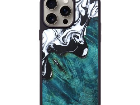 iPhone 15 Pro Max Wood+Resin Phone Case - Priscilla (Black & White, 669424) Online Hot Sale