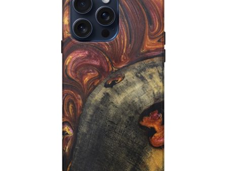 iPhone 15 Pro Max Wood+Resin Live Edge Phone Case - Toni (Red, 669612) Discount