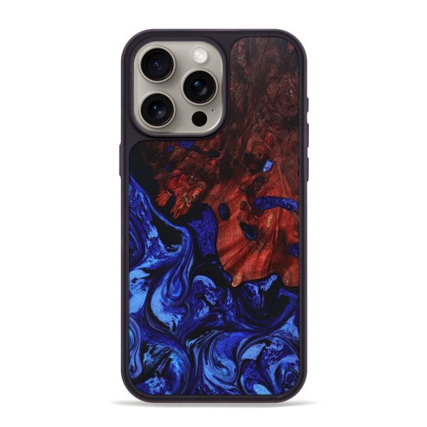 iPhone 15 Pro Max Wood+Resin Phone Case - Naomi (Blue, 670609) Hot on Sale