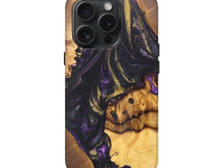 iPhone 15 Pro Wood+Resin Live Edge Phone Case - Aiden (Purple, 669580) Sale