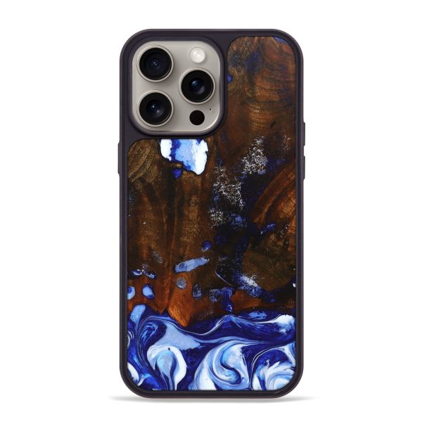 iPhone 15 Pro Max Wood+Resin Phone Case - Teagan (Blue, 669697) Online Hot Sale