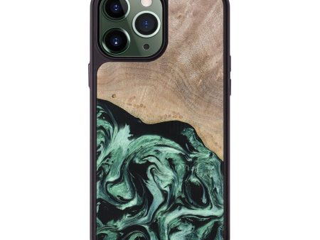 iPhone 13 Pro Max Wood+Resin Phone Case - Ella (Green, 670935) For Discount