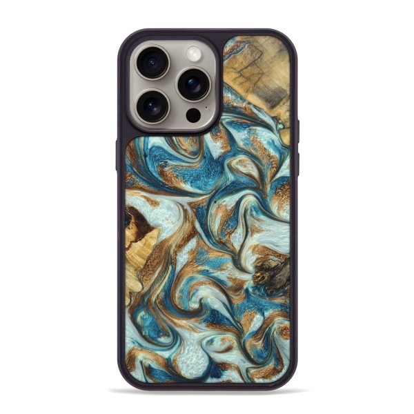 iPhone 15 Pro Max Wood+Resin Phone Case - Karl (Mosaic, 670418) on Sale