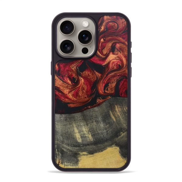 iPhone 15 Pro Max Wood+Resin Phone Case - Dominic (Red, 671133) on Sale