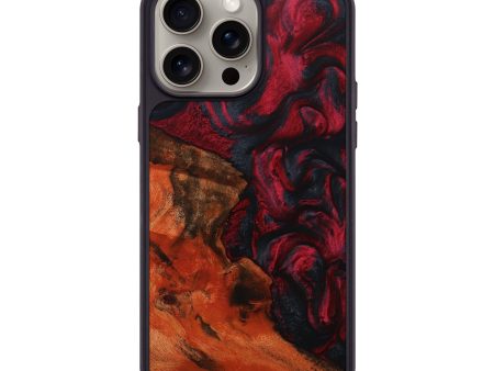 iPhone 15 Pro Max Wood+Resin Phone Case - Ora (Red, 667382) Hot on Sale