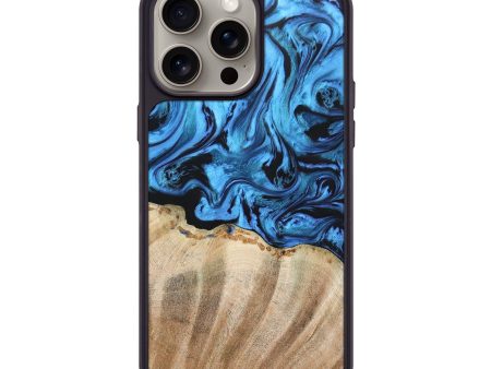 iPhone 15 Pro Max Wood+Resin Phone Case - Braelynn (Blue, 669377) For Discount