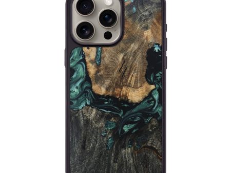 iPhone 15 Pro Max Wood+Resin Phone Case - Christa (Green, 670941) Discount