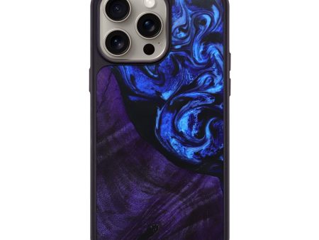 iPhone 15 Pro Max Wood+Resin Phone Case - Zayden (Blue, 669716) Discount