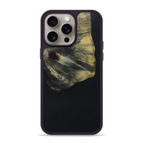 iPhone 15 Pro Max Wood+Resin Phone Case - Amelia (Pure Black, 670406) Fashion