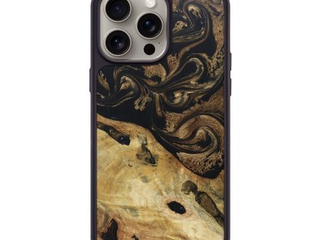 iPhone 15 Pro Max Wood+Resin Phone Case - Sullivan (Black & White, 670345) on Sale