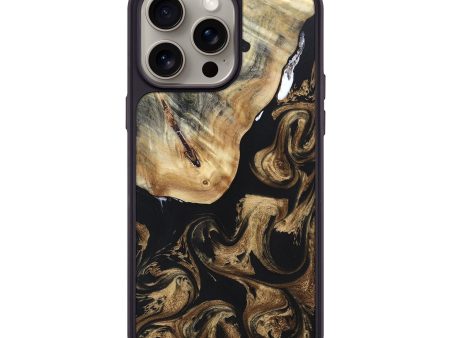 iPhone 15 Pro Max Wood+Resin Phone Case - Susan (Black & White, 670342) Online