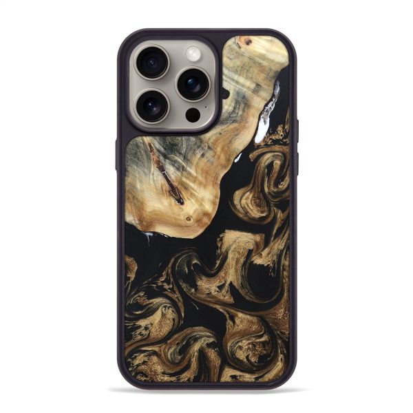 iPhone 15 Pro Max Wood+Resin Phone Case - Susan (Black & White, 670342) Online