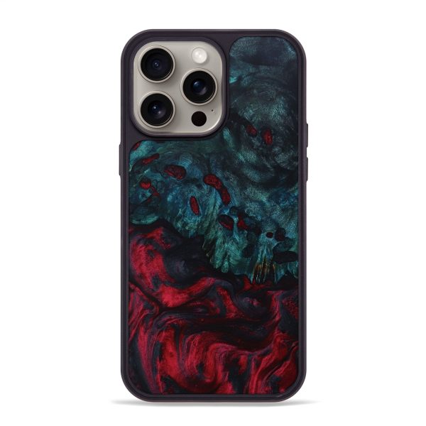 iPhone 15 Pro Max Wood+Resin Phone Case - Lynda (Red, 667448) For Discount