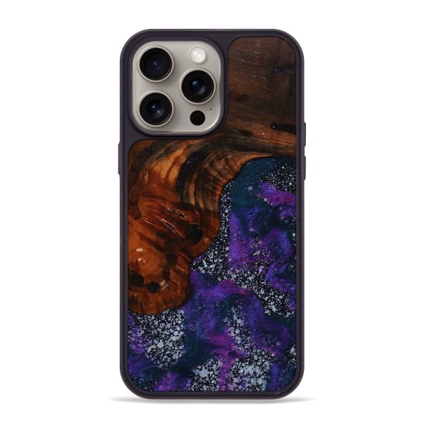 iPhone 15 Pro Max Wood+Resin Phone Case - Daniella (Cosmos, 667716) For Sale