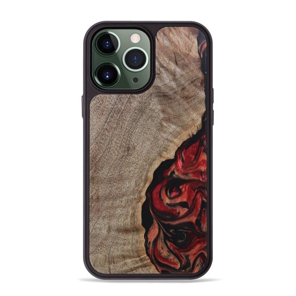 iPhone 13 Pro Max Wood+Resin Phone Case - Cierra (Red, 667795) For Cheap