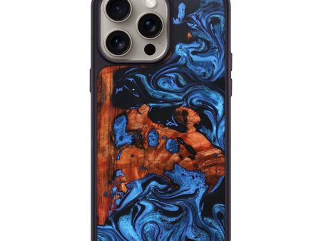 iPhone 15 Pro Max Wood+Resin Phone Case - Margot (Blue, 669371) Hot on Sale