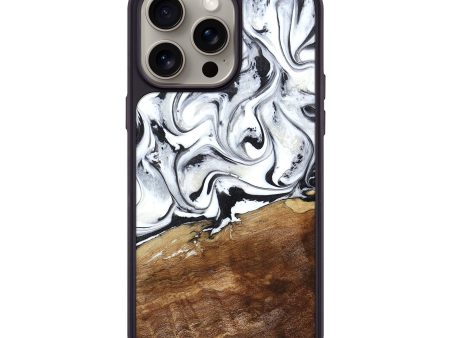 iPhone 15 Pro Max Wood+Resin Phone Case - Roland (Black & White, 669517) Hot on Sale