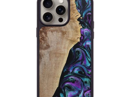 iPhone 15 Pro Max Wood+Resin Phone Case - Mildred (Purple, 667498) Online now