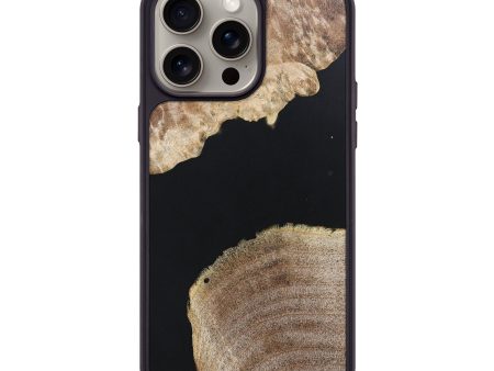 iPhone 15 Pro Max Wood+Resin Phone Case - William (Pure Black, 670384) on Sale