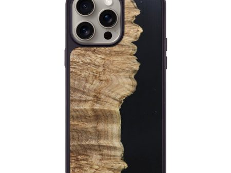 iPhone 15 Pro Max Wood+Resin Phone Case - Amaya (Pure Black, 668556) Online now