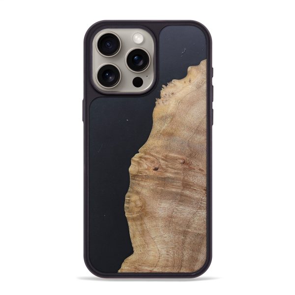 iPhone 15 Pro Max Wood+Resin Phone Case - Rodrigo (Pure Black, 671567) Fashion