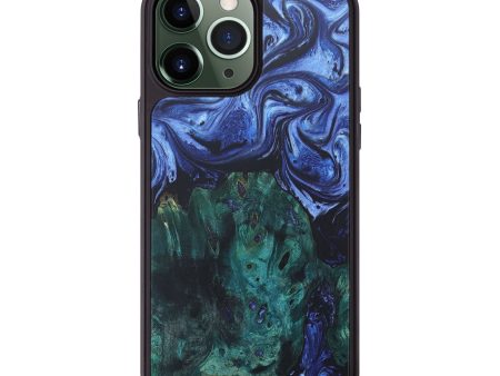 iPhone 13 Pro Max Wood+Resin Phone Case - Jermaine (Blue, 671631) For Discount