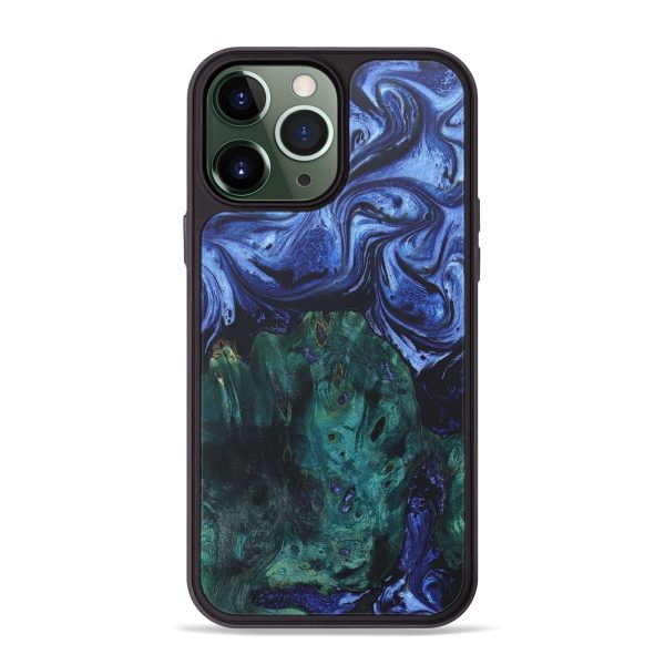 iPhone 13 Pro Max Wood+Resin Phone Case - Jermaine (Blue, 671631) For Discount