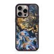 iPhone 15 Pro Max Wood+Resin Phone Case - Maverick (Teal & Gold, 670142) on Sale