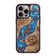 iPhone 15 Pro Max Wood+Resin Phone Case - Joaquin (Teal & Gold, 667402) Fashion