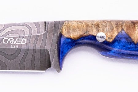 Carved Damascus Field Knife #20655 Supply