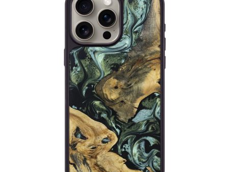 iPhone 15 Pro Max Wood+Resin Phone Case - Fabian (Green, 670964) For Cheap