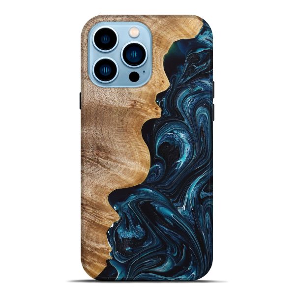 iPhone 14 Pro Max Wood+Resin Live Edge Phone Case - Iva (Green, 669110) For Cheap