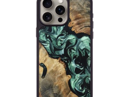 iPhone 15 Pro Max Wood+Resin Phone Case - Darren (Green, 670955) Hot on Sale