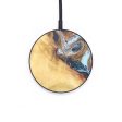 Circle Wood+Resin Wireless Charger - Nicholas (Teal & Gold, 671407) on Sale