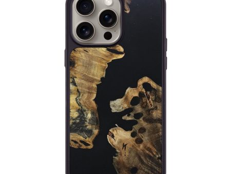 iPhone 15 Pro Max Wood+Resin Phone Case - Miracle (Pure Black, 669857) Fashion