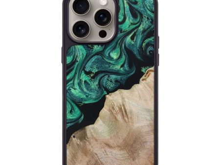 iPhone 15 Pro Max Wood+Resin Phone Case - Andrew (Green, 669181) Online Sale